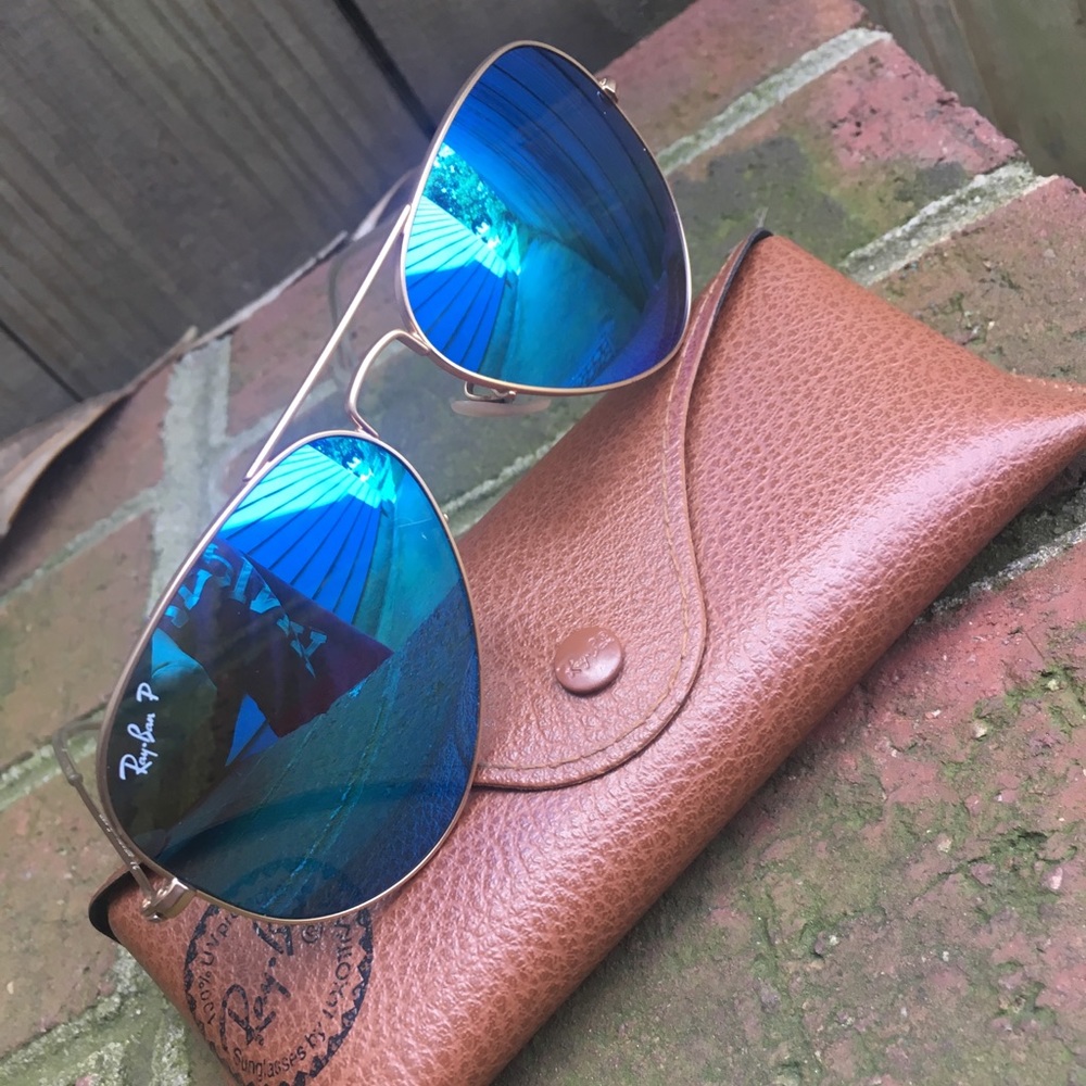 Ray Ban Aviator Blue Flash Polarized!